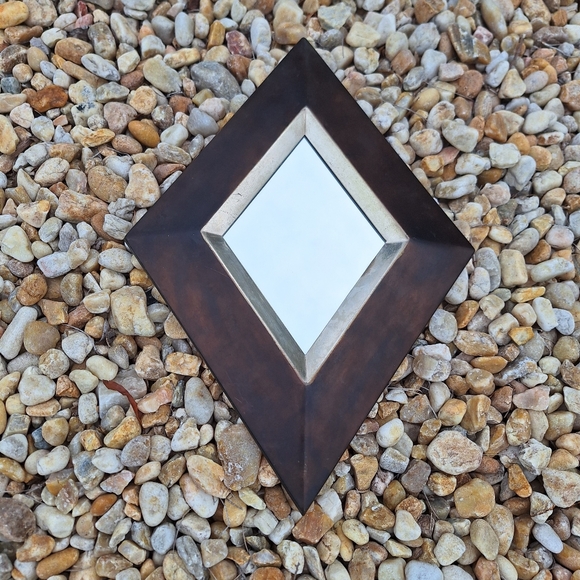 Mirror Wall Hanging Decor Rustic Metal Frame Vintage Modern Industrial Triangle - Picture 7 of 16